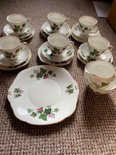 Preview of the first image of Vintage Duchess Bone China Tea set Ivy Pattern.