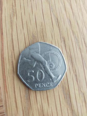 Image 2 of 2004 Roger Bannister Four Minute Mile Running Legs 50p Coin