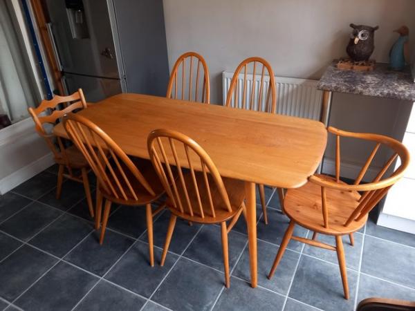 Image 1 of Refurbished Ercol Plank Dining Table