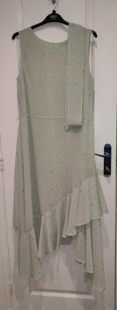 Image 10 of BNWT Women's Wallis Green Sparkle Lined Sleeveless Dress UK