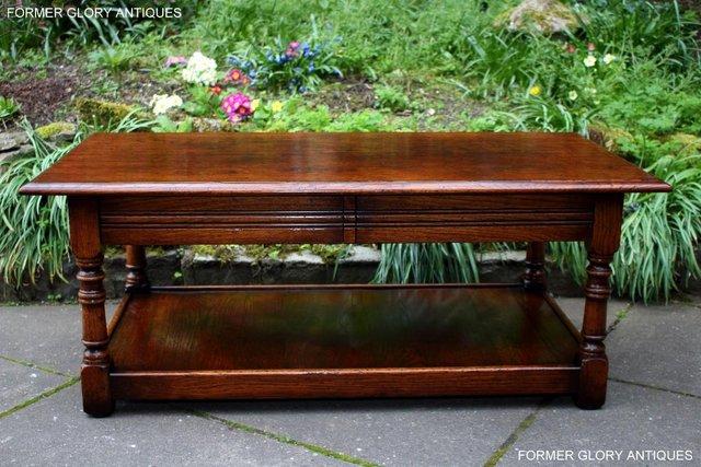 Image 58 of A TITCHMARSH AND GOODWIN STYLE OAK TWO DRAWER COFFEE TABLE