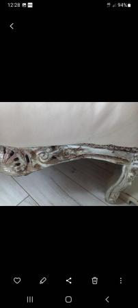 Image 6 of FRENCH ROCCO STYLE ORNATE CHAIR FAUX LEATHER USED