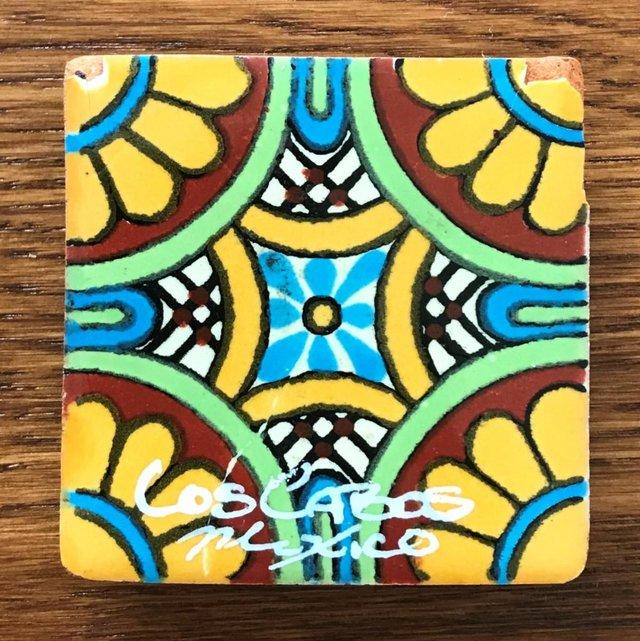 Preview of the first image of Los Cabos, Mexico souvenir tile magnet, chipped..