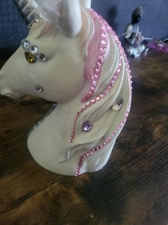 Image 3 of Jewel/ fur unicorn head ornament see below