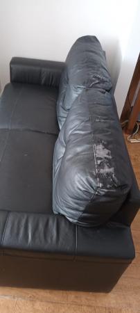 Image 2 of Free two seater black sofa