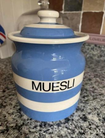 Image 1 of T G Green Cornish blue Muesli jar 60 oz Large