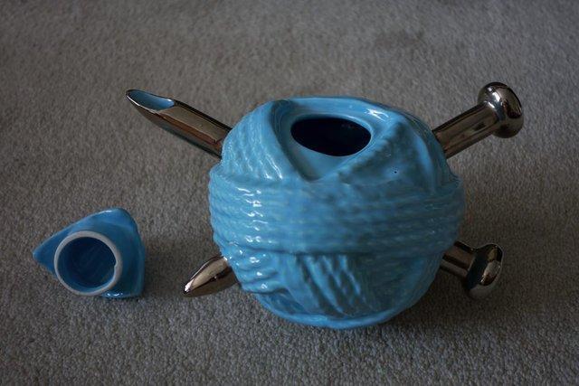 Image 2 of Paul Cardew Sunshine Ceramics Light Blue Ball of Wool Teapot