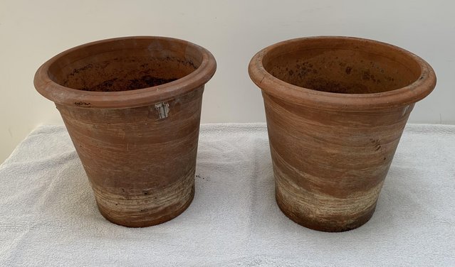 Image 3 of Pair of round planters .