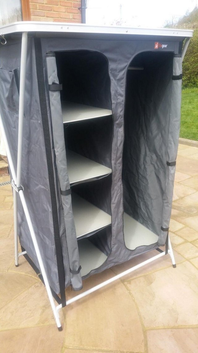 Preview of the first image of Hi Gear Elite 4 Shelf Portable Folding Wardrobe + Carry bag.