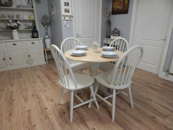 Image 2 of Dropleaf Kitchen / Dining table & 4 chairs , Beech , Vintage