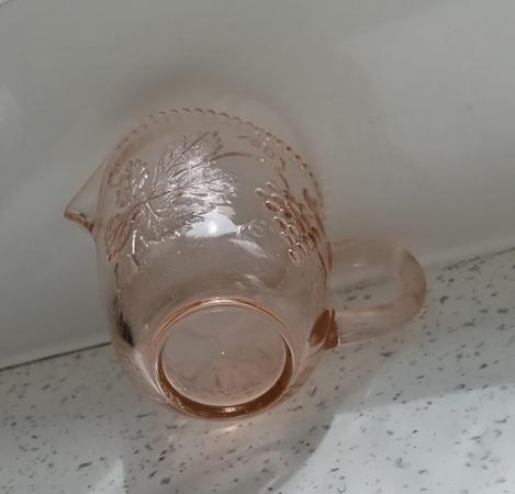 Image 14 of A Small Vintage Glass Jug with Orange Hues.  Height 3.1/2".