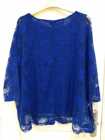 Image 7 of Phase Eight Blue Double Layered Top Size 12