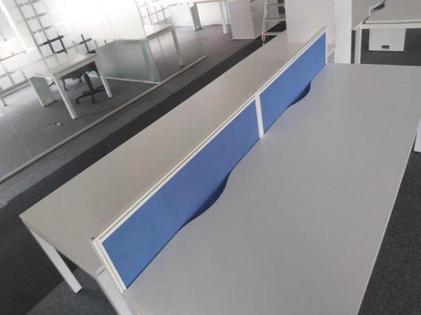 Image 5 of White 4 and 2 pod desk office table task computer desks