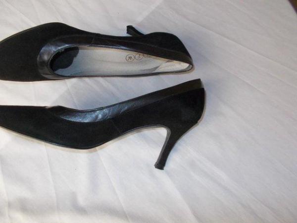Image 3 of Black suede, stiletto shoes, size 39