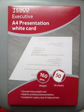 Image 1 of New A4 Presentation White Card
