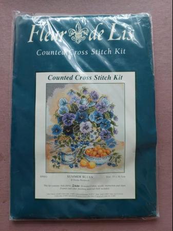 Image 1 of SUMMER BLUES COUNTED CROSS STITCH KIT