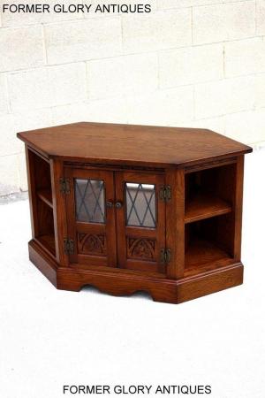 Image 87 of AN OLD CHARM LIGHT OAK CORNER TV DVD CD CABINET STAND TABLE