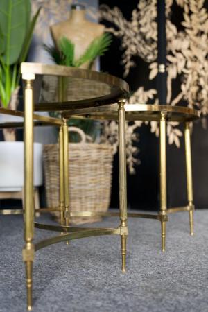 Image 12 of French Hollywood Revival Brass & Glass Coffee Table 1970s
