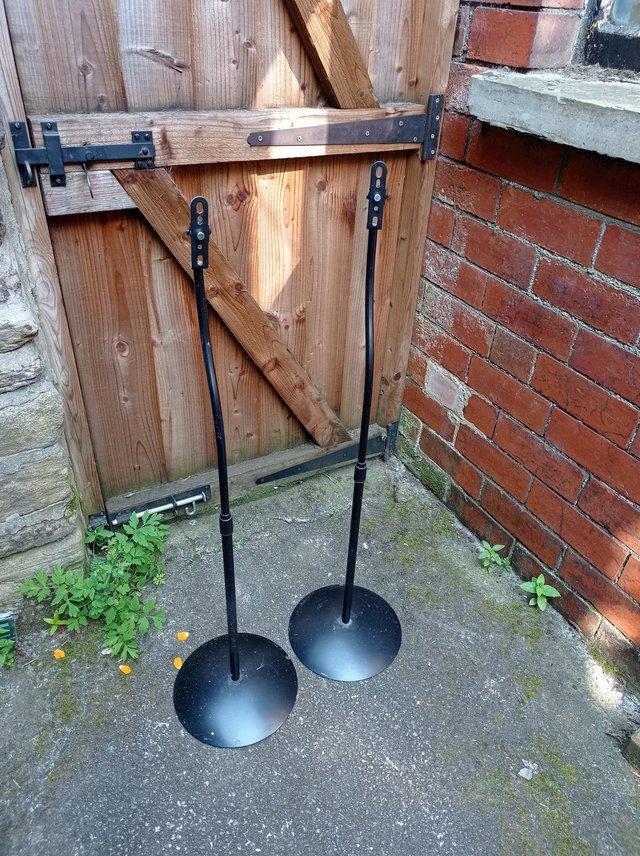 Preview of the first image of Adjustable black speaker stands.