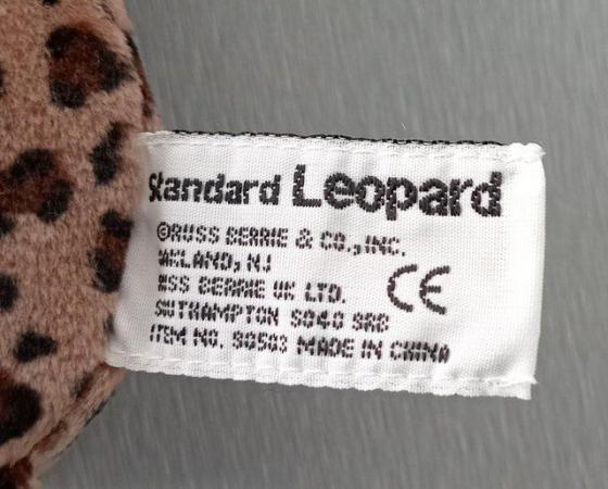 Image 13 of Russ Berrie UK soft toy Leopard.  Length approx: 14".