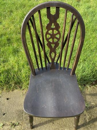Image 14 of Vintage Antique Dark Brown Gate Leg Table & 3 Chairs