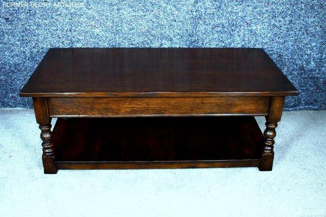 Image 25 of A TITCHMARSH & GOODWIN STYLE OAK TWO DRAWER COFFEE TEA TABLE