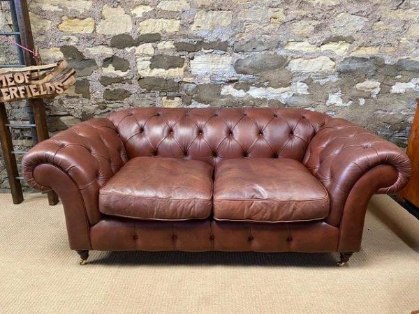 Image 8 of Tan Marks & Spencer Chesterfield Two seater Sofa & Armchair
