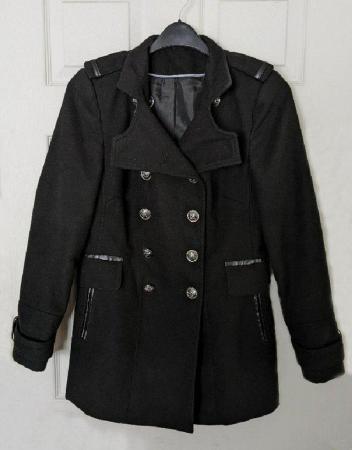 Image 1 of Lovely Ladies Military Style Black Coat - Size 10