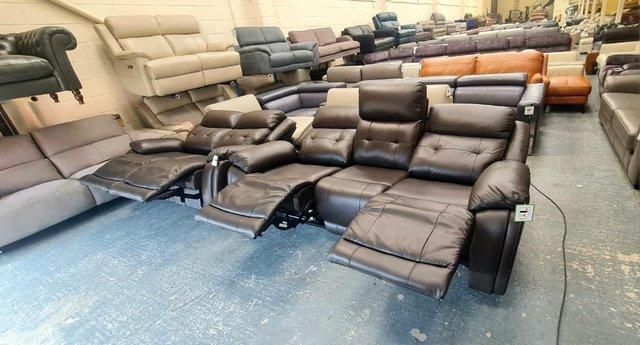 Image 10 of La-z-boy El Paso brown leather recliner 3+2 seater sofas
