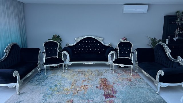 Image 3 of Set of 5 French velour sofas