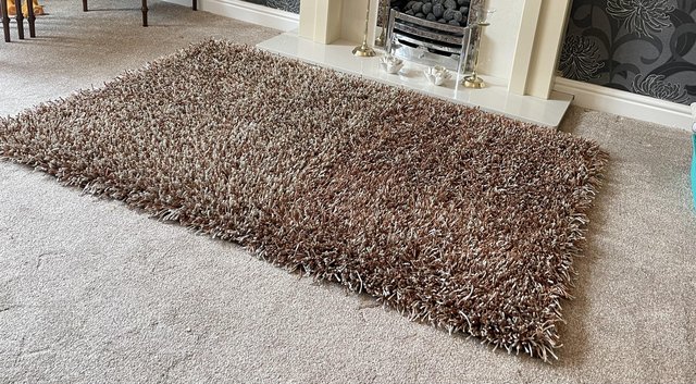 Preview of the first image of Deep Pile Rug Brown/Beige.