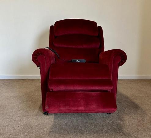 Image 10 of PRIDE ELECTRIC RISER RECLINER DUAL MOTOR RED CHAIR DELIVERY