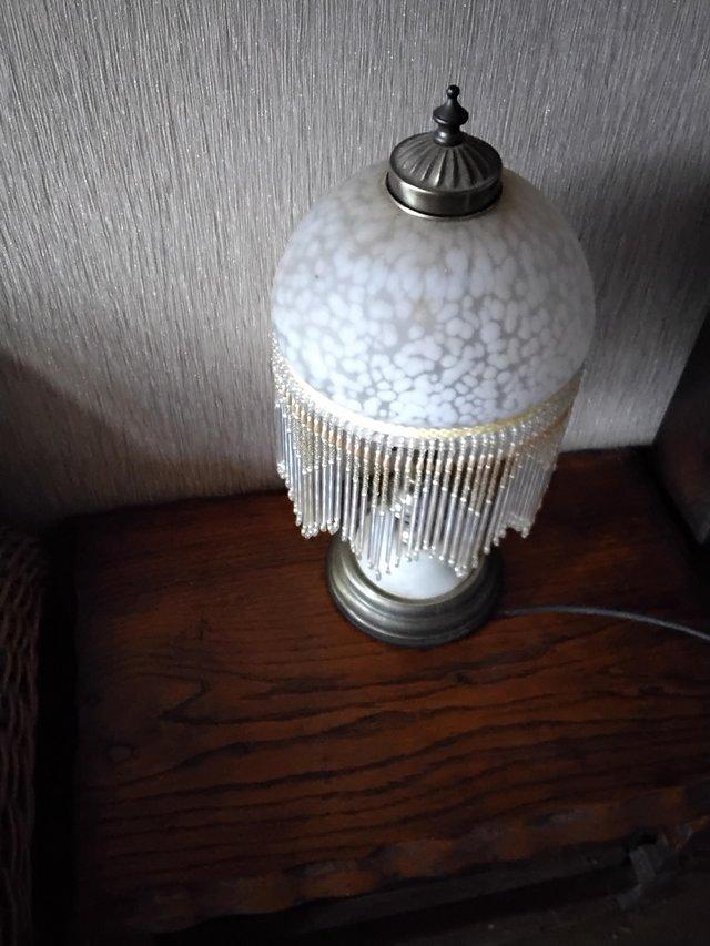 Preview of the first image of Victoriana style lamp with glass shade.