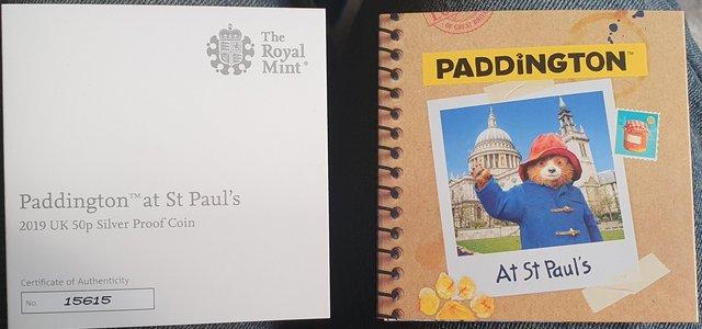Preview of the first image of R.Mint Paddington at Pauls Silver Proof Coloured 50p.