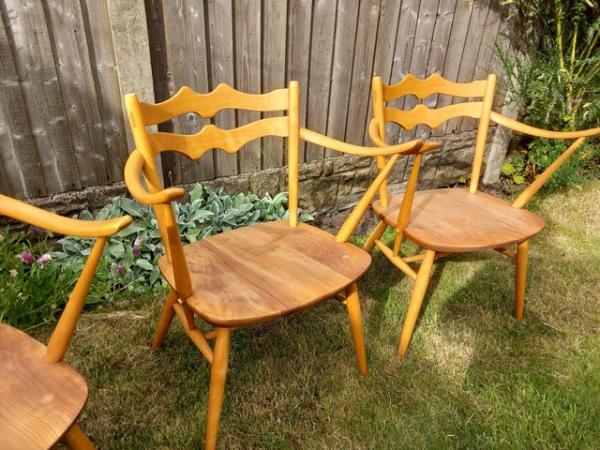 Image 6 of Four Ercol 493 batwing dining chairs