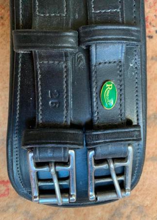 Image 2 of RHINEGOLD BLACK LEATHER DRESSAGE GIRTH - Stamped 26"