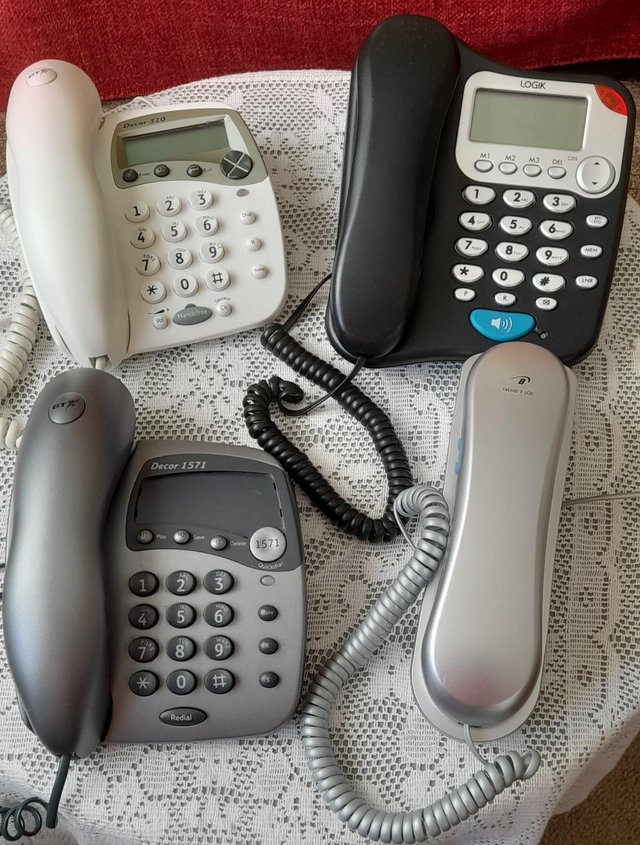 Preview of the first image of FOUR Corded Telephones all in good order..