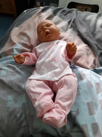 Image 1 of Jasmar relastic new born baby girl doll with eyes Closed