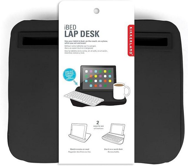 Preview of the first image of Kikkerland US039-BK iPad iBed cushioned holder - Black.
