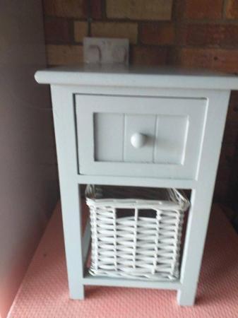 Image 1 of small wooden bedside table -----