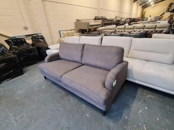 Image 6 of Ex-display Designer grey fabric 3 seater sofa
