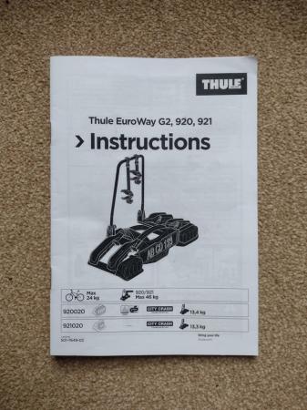 Image 5 of Thule Euroway 921 cycle carrier 2 bikes