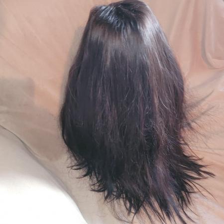 Image 2 of Real hair wig Black colour long length
