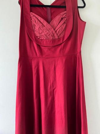 Image 2 of 50’s style claret red dress size approx 18/20