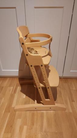 Image 3 of BabyDan High chair in natural wood with accessories for sale