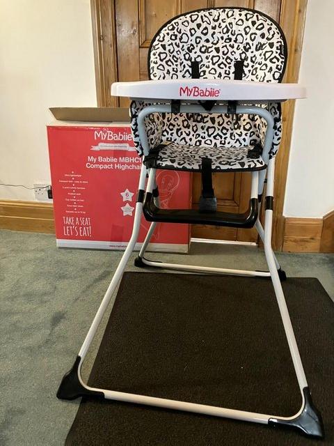 Preview of the first image of My Babiie MBHCI Leopard Compact High Chair.