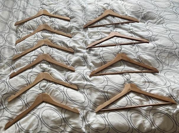 Image 1 of 10x wooden coat hangers !