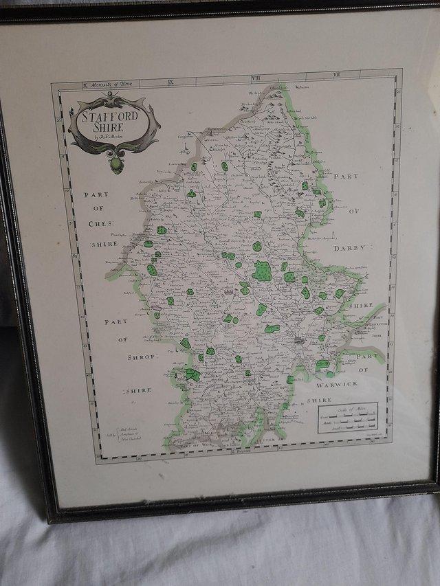 Preview of the first image of Framed map Staffordshire by Rob morden.