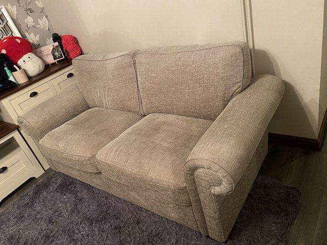 Preview of the first image of Large 2/3 seater beige sofa for sale.