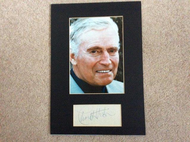 Preview of the first image of Charlton Heston Autograph Plus Photo.